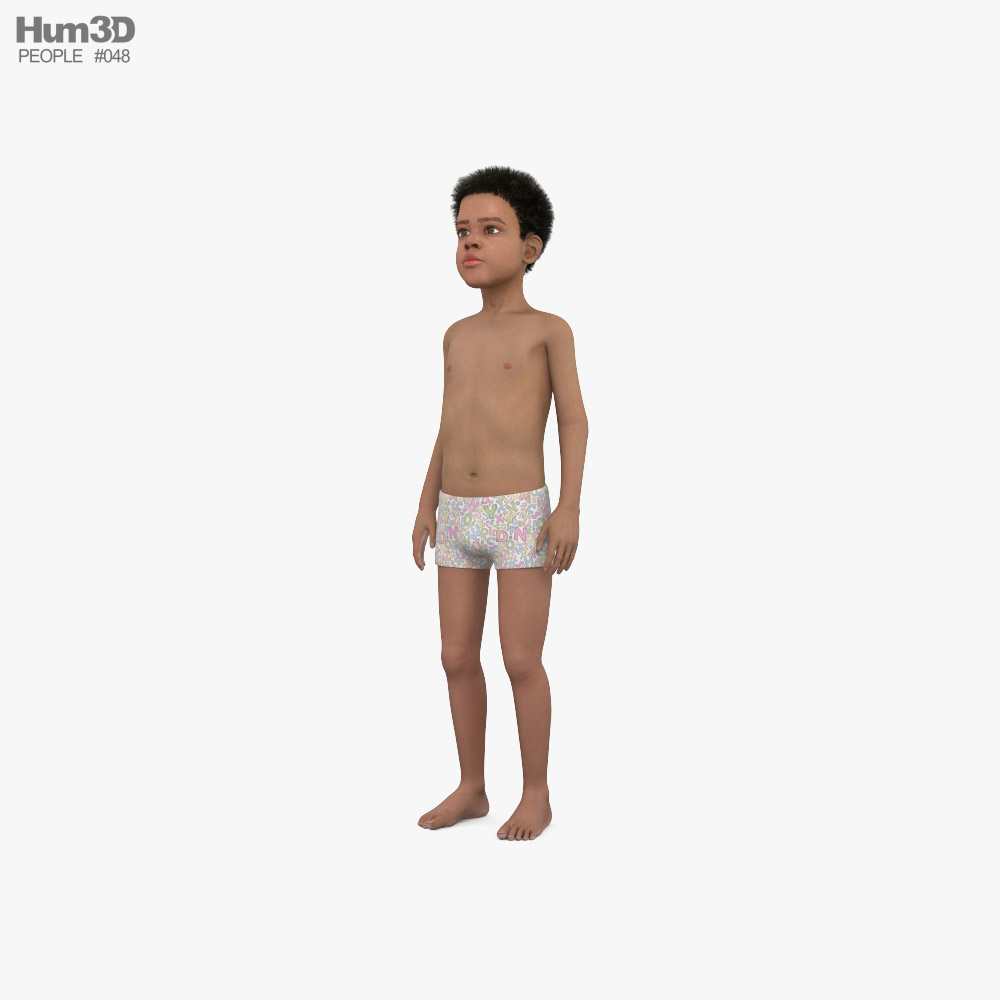 African-American Child Boy 3D model