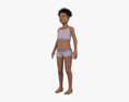 African-American Child Girl Modèle 3d