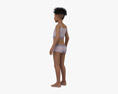 African-American Child Girl 3D-Modell