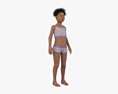African-American Child Girl Modelo 3D
