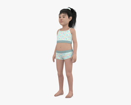 Middle Eastern Child Girl 3D model