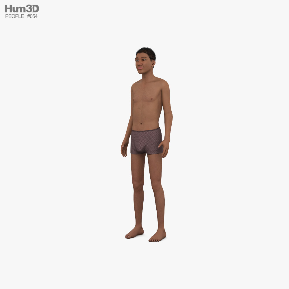 African-American Teenage Boy 3D model