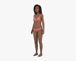 African-American Teenage Girl 3D model