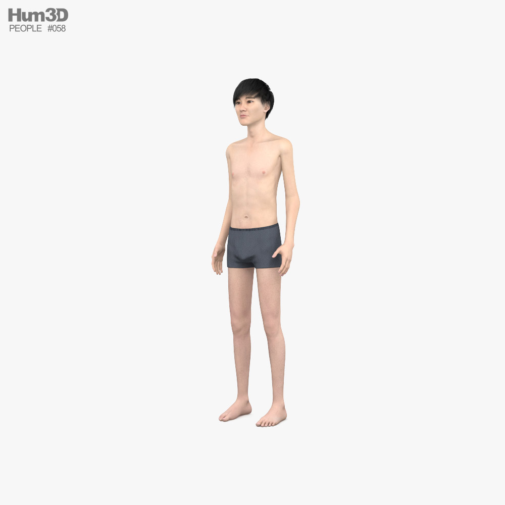 Asian Teenage Boy Modello 3D