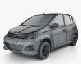 Perodua Viva 2014 3D模型 wire render
