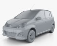 Perodua Viva 2014 3d model clay render