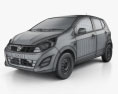 Perodua Axia 2017 3d model wire render