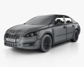 Peugeot 508 saloon 2011 3D模型 wire render
