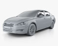 Peugeot 508 saloon 2011 3D-Modell clay render