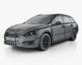 Peugeot 508 SW 2011 3D 모델  wire render