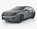 Peugeot 508 RXH 2015 Modelo 3D wire render