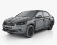 Peugeot 301 2016 3D модель wire render
