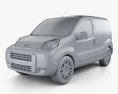 Peugeot Bipper Kastenwagen 2014 3D-Modell clay render