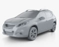 Peugeot 2008 2016 3d model clay render