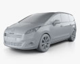 Peugeot 5008 2014 3d model clay render