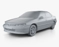 Peugeot 406 セダン 2008 3Dモデル clay render