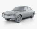 Peugeot 305 sedan 1977 3D-Modell clay render