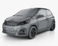 Peugeot 108 5门 2017 3D模型 wire render