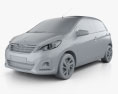 Peugeot 108 5ドア 2017 3Dモデル clay render