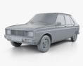 Peugeot 104 1976 3D 모델  clay render