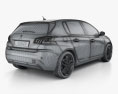 Peugeot 308 ハッチバック HQインテリアと 2016 3Dモデル