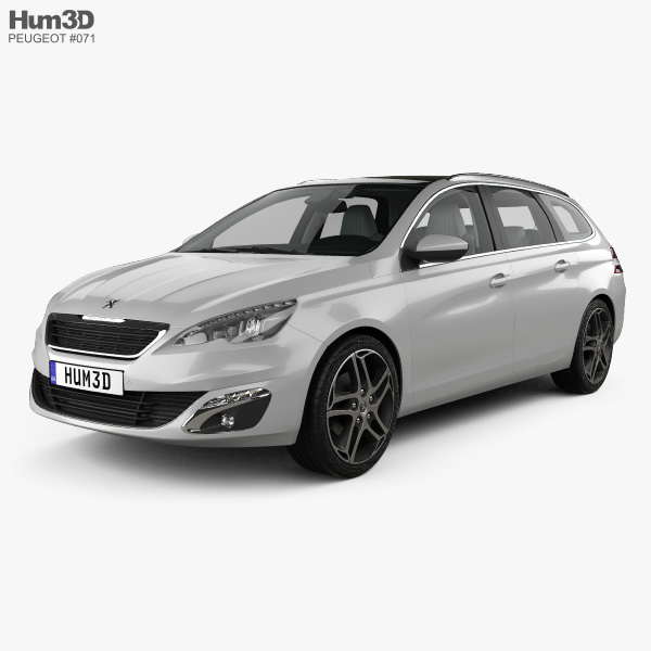 Peugeot 308 SW with HQ interior 2016 3D model