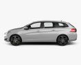 Peugeot 308 SW with HQ interior 2016 3d model side view