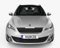 Peugeot 308 SW with HQ interior 2016 3d model front view