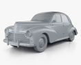 Peugeot 203 1948 3d model clay render