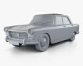 Peugeot 404 Berline 1960 3d model clay render