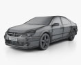 Peugeot 607 1995 3D-Modell wire render