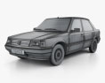 Peugeot 309 пятидверный 1985 3D модель wire render