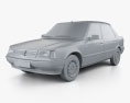 Peugeot 309 пятидверный 1985 3D модель clay render