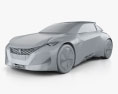 Peugeot Fractal 2016 Modèle 3d clay render