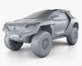 Peugeot 2008 DKR HQインテリアと 2015 3Dモデル clay render