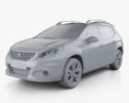 Peugeot 2008 GT Line 2020 3d model clay render