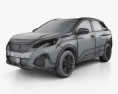 Peugeot 3008 GT Line 2019 3D模型 wire render