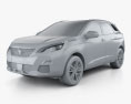 Peugeot 3008 GT Line 2019 3Dモデル clay render