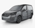 Peugeot Partner Van 2018 3d model wire render