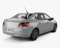 Peugeot 301 2020 3D-Modell Rückansicht