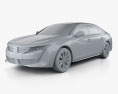 Peugeot 508 liftback 2021 3D模型 clay render