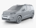 Peugeot Rifter Long 2021 3D модель clay render