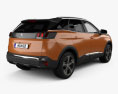 Peugeot 3008 with HQ interior 2019 3d model back view