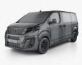 Peugeot Traveller Allure HQインテリアと 2019 3Dモデル wire render