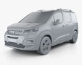 Peugeot Rifter 2021 3D模型 clay render