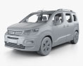 Peugeot Rifter HQインテリアと 2021 3Dモデル clay render