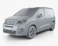 Peugeot Partner 2023 3D 모델  clay render