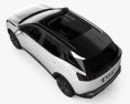 Peugeot 3008 hybrid4 з детальним інтер'єром 2023 3D модель top view