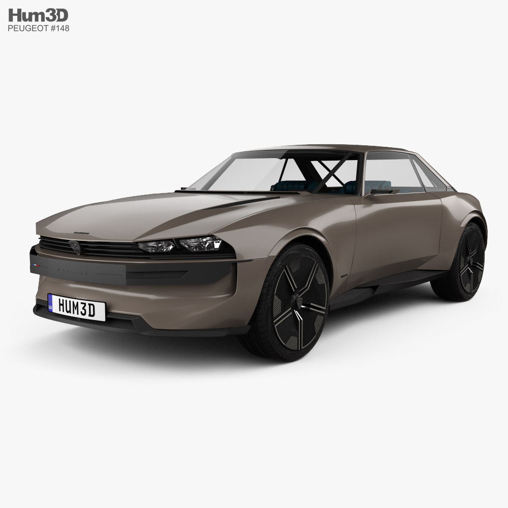 Peugeot e-Legend 인테리어 가 있는 2019 3D 모델 