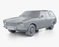 Peugeot 504 break 1973 3D 모델  clay render